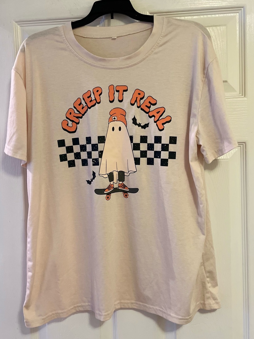 Like New! Funny & Cute “Creep It Real” Ghost Halloween Themed Shirt- Size XL